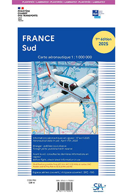 Carte aéronautique VFR Million du Sud de la France édition 1 version plastifiée 2025