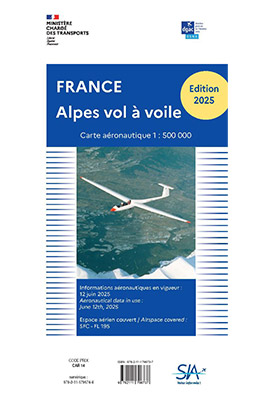 Carte de vol à voile sur les Alpes 2025
