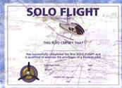Certificat de vol solo en hélicoptère