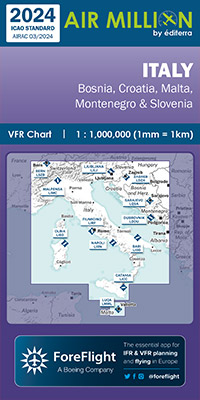 Carte VFR Italie et Suisse Air Million 2024